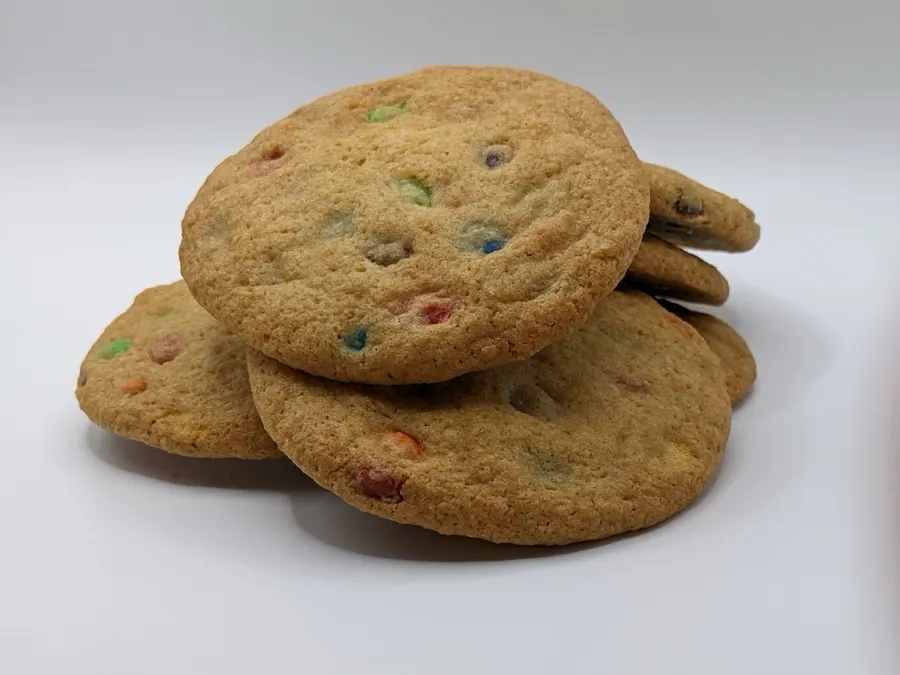 Cookies with colorful candy pieces